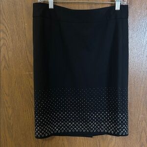 Grace Elements Black Pencil Skirt with Silver Stud Detail size 6